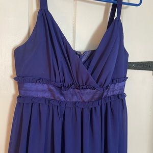 london times blue chiffon short petite dress